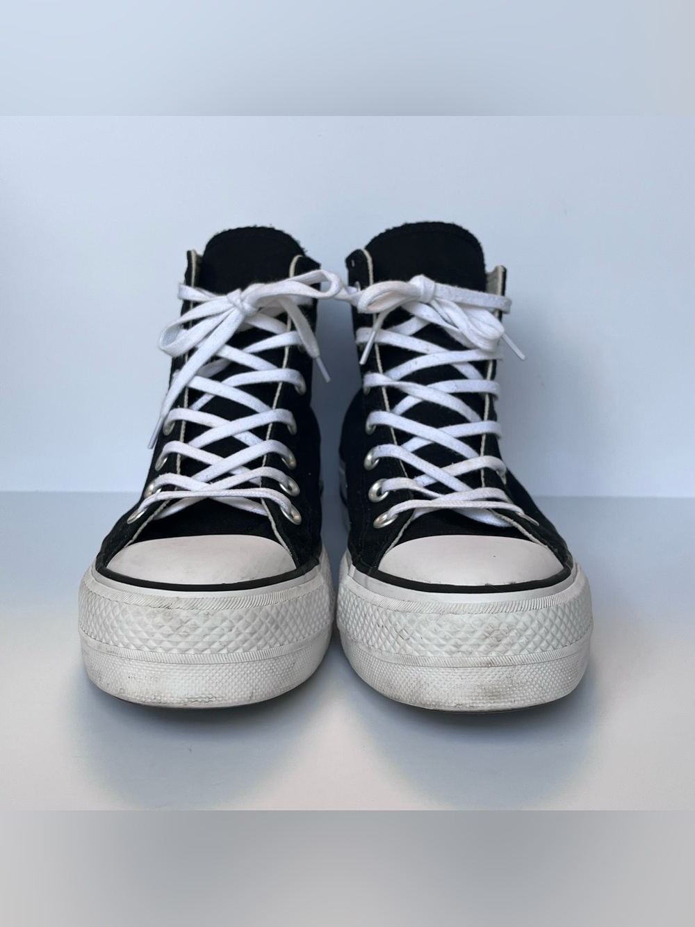 CONVERSE Chuck Taylor All Star High Top Platform Black Sneakers Women’s Size 7.5 - Picture 6 of 10